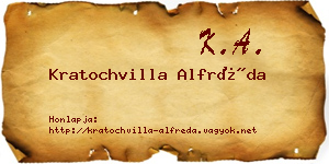 Kratochvilla Alfréda névjegykártya